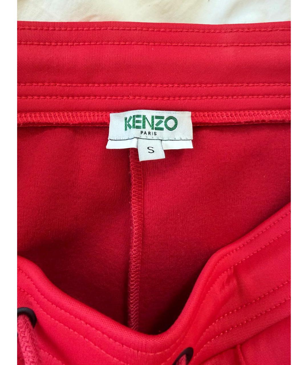 KENZO Красные полиэстеровые брюки широкие, фото 3