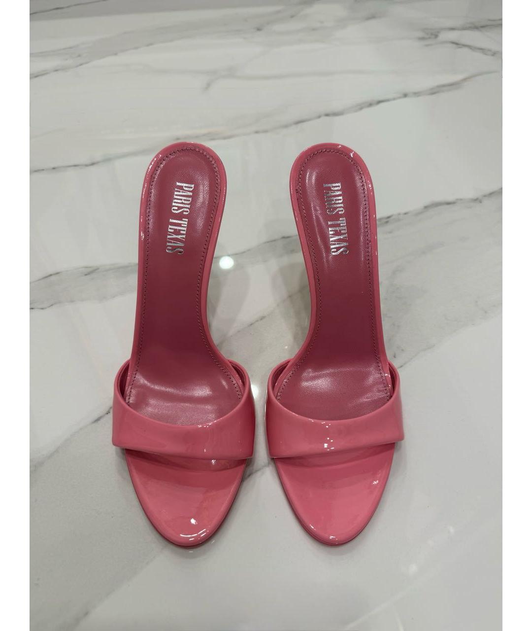 PARIS TEXAS Розовые босоножки из лакированной кожи, фото 3