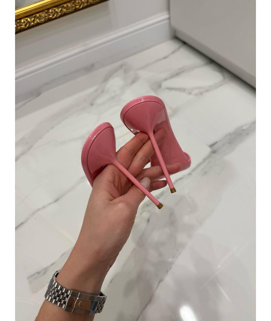 PARIS TEXAS Розовые босоножки из лакированной кожи, фото 5