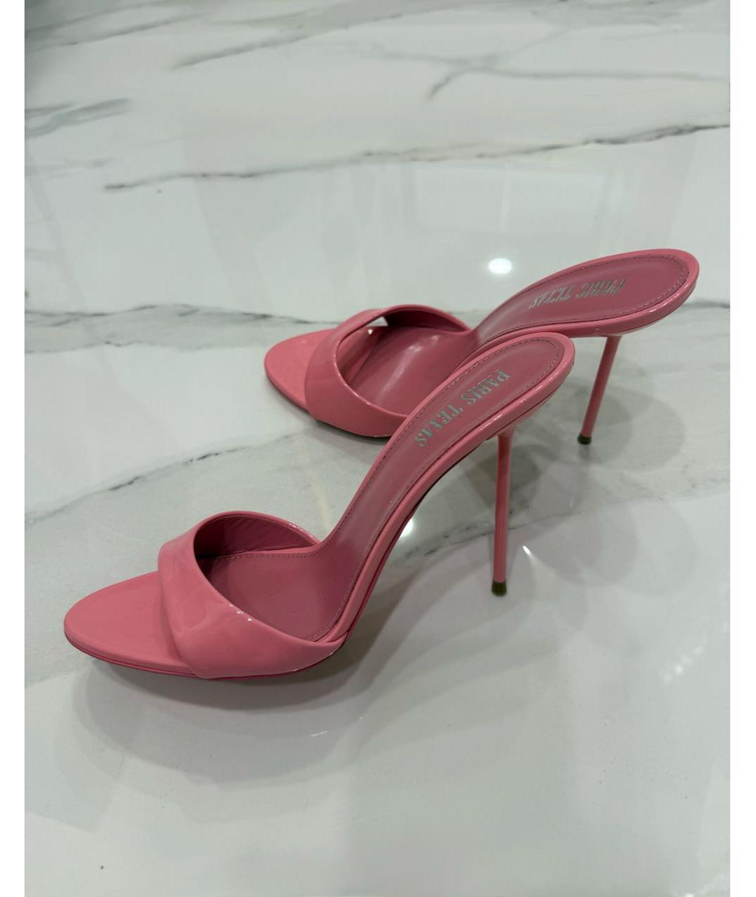PARIS TEXAS Розовые босоножки из лакированной кожи, фото 2