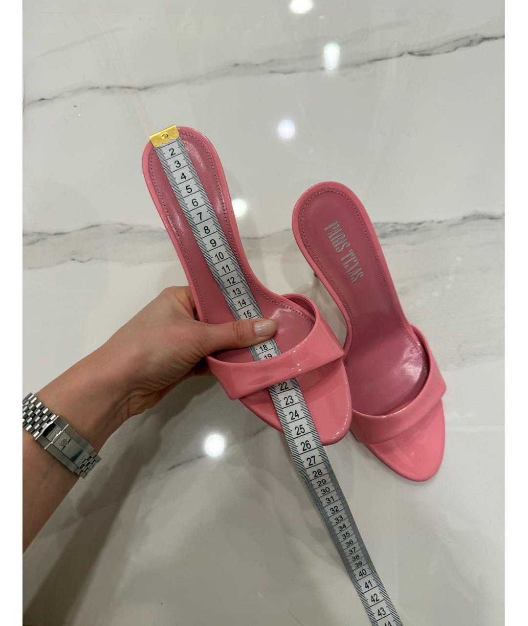 PARIS TEXAS Розовые босоножки из лакированной кожи, фото 7