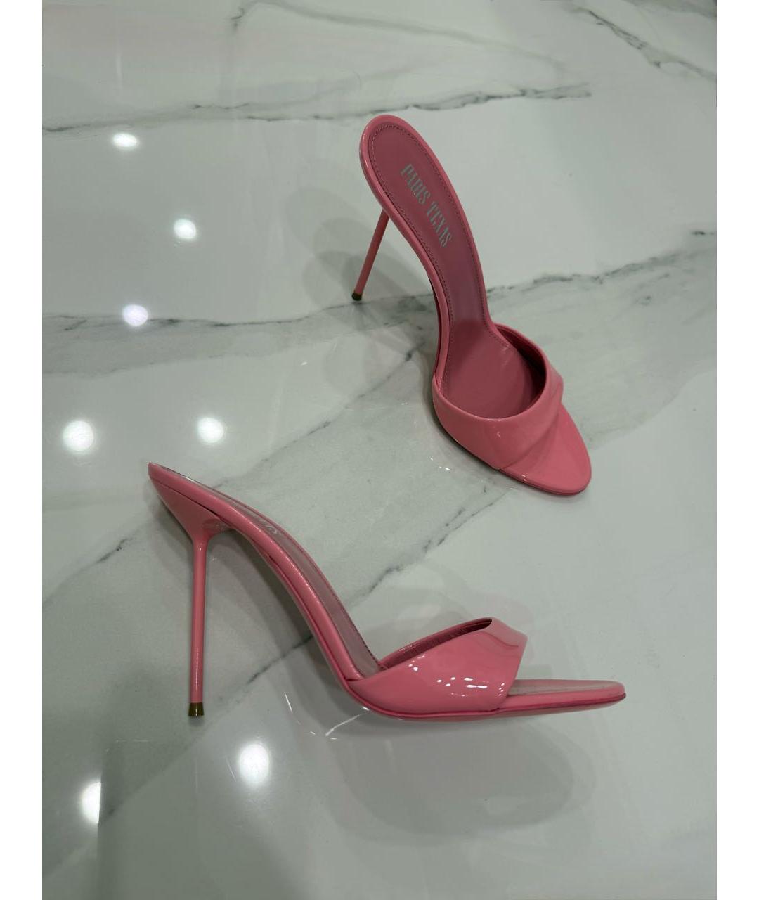 PARIS TEXAS Розовые босоножки из лакированной кожи, фото 8