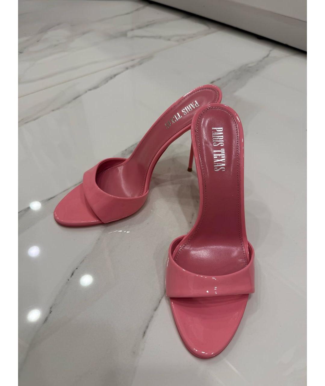 PARIS TEXAS Розовые босоножки из лакированной кожи, фото 4