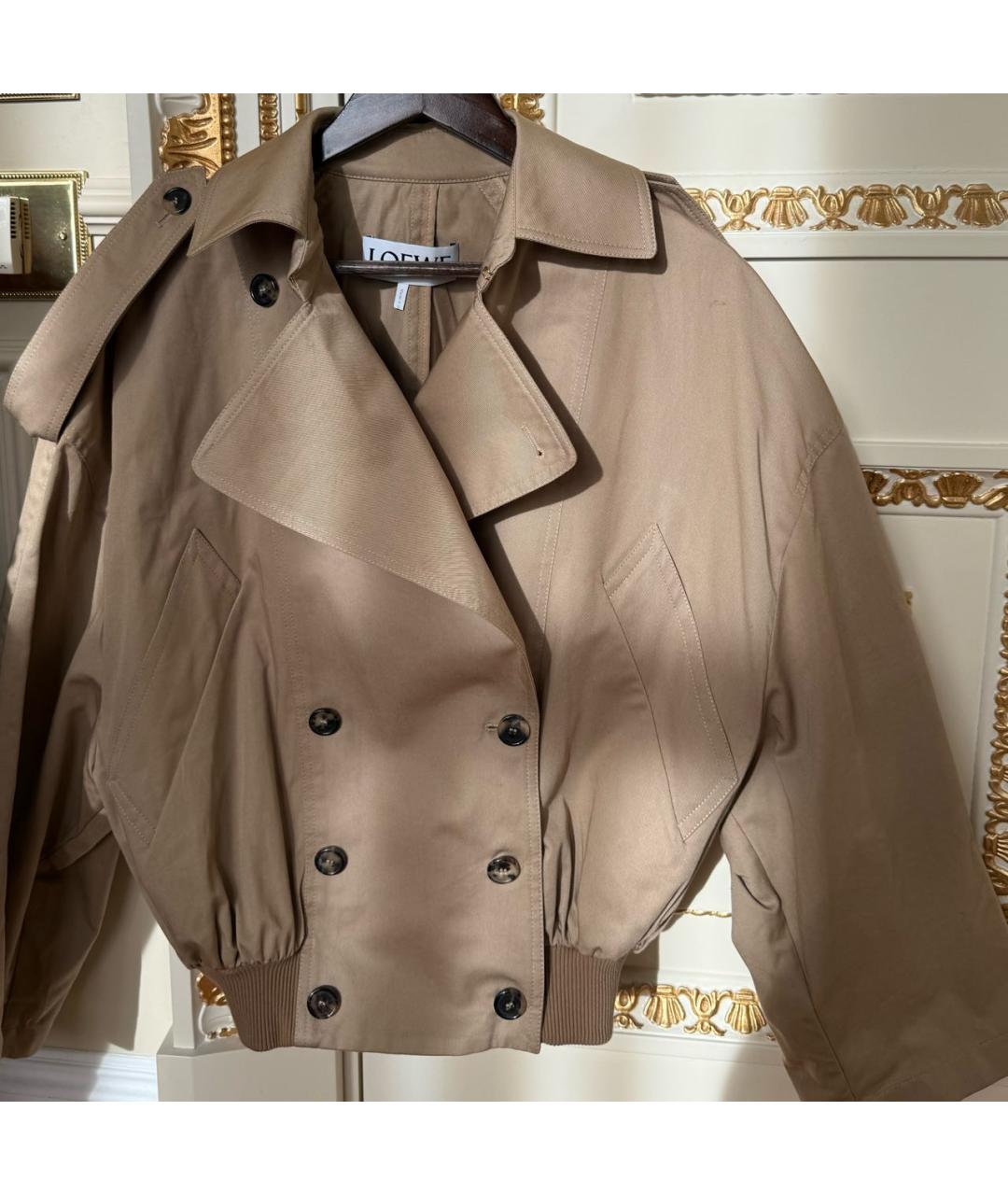 LOEWE Бежевый хлопковый тренч/плащ, фото 5