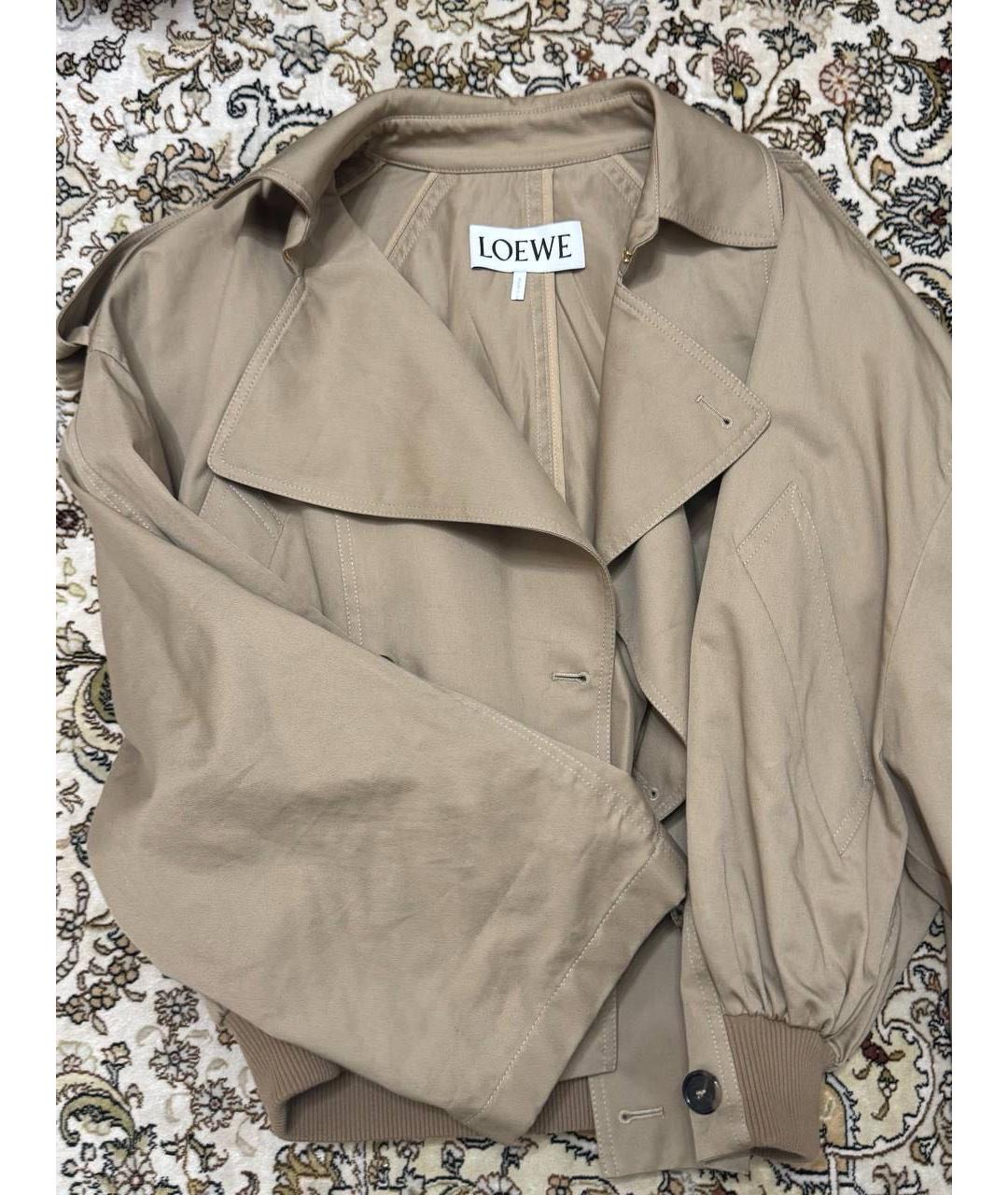 LOEWE Бежевый хлопковый тренч/плащ, фото 4