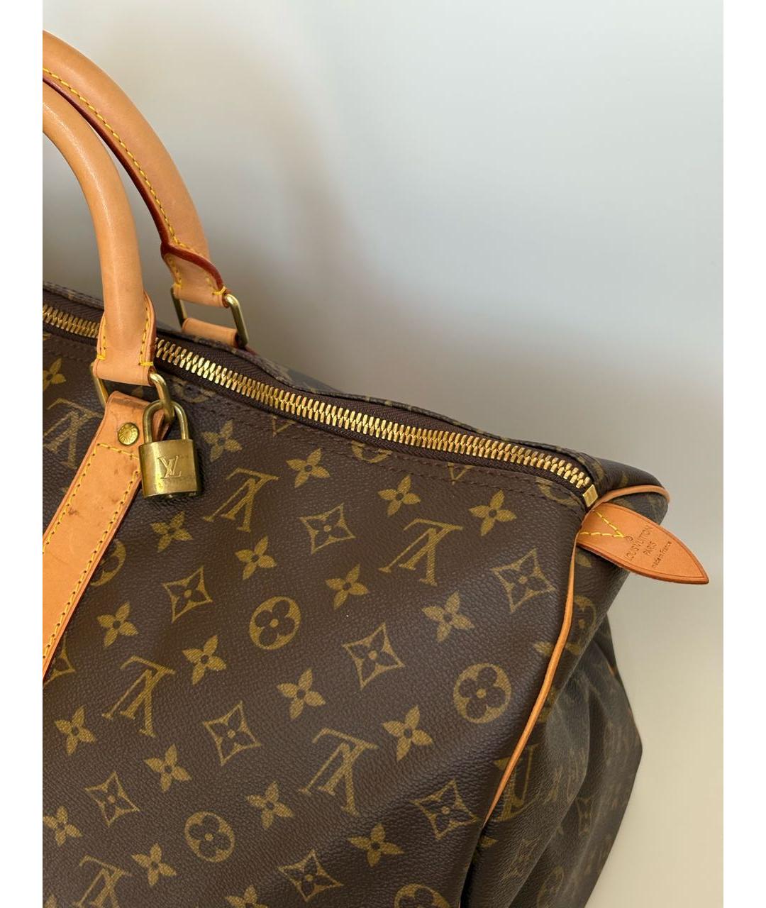 LOUIS VUITTON Коричневая кожаная дорожная/спортивная сумка, фото 5