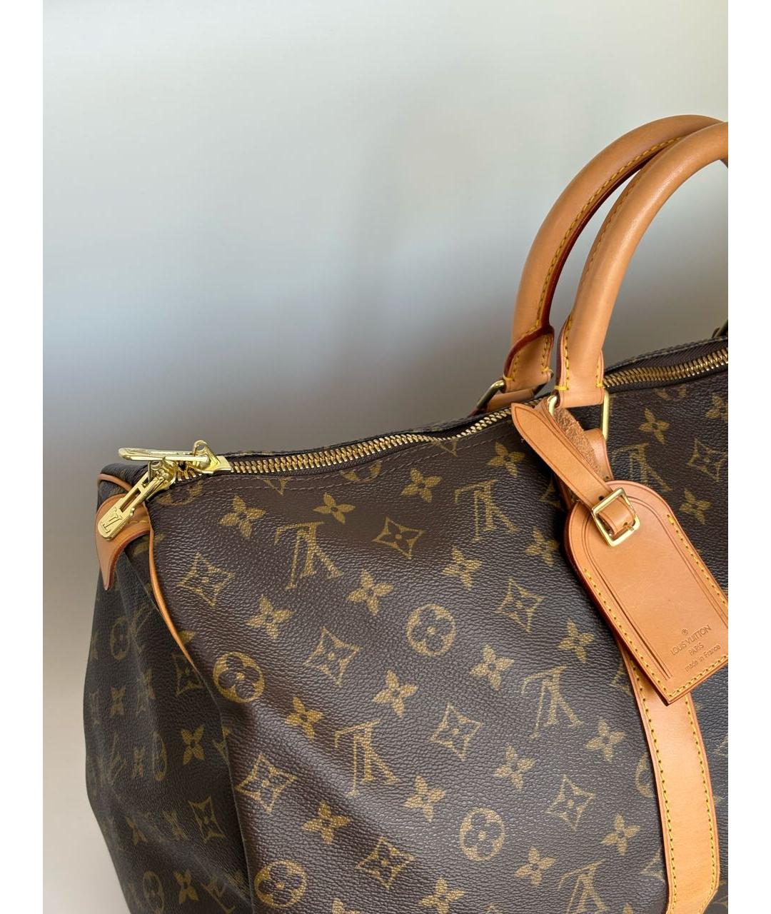 LOUIS VUITTON Коричневая кожаная дорожная/спортивная сумка, фото 4