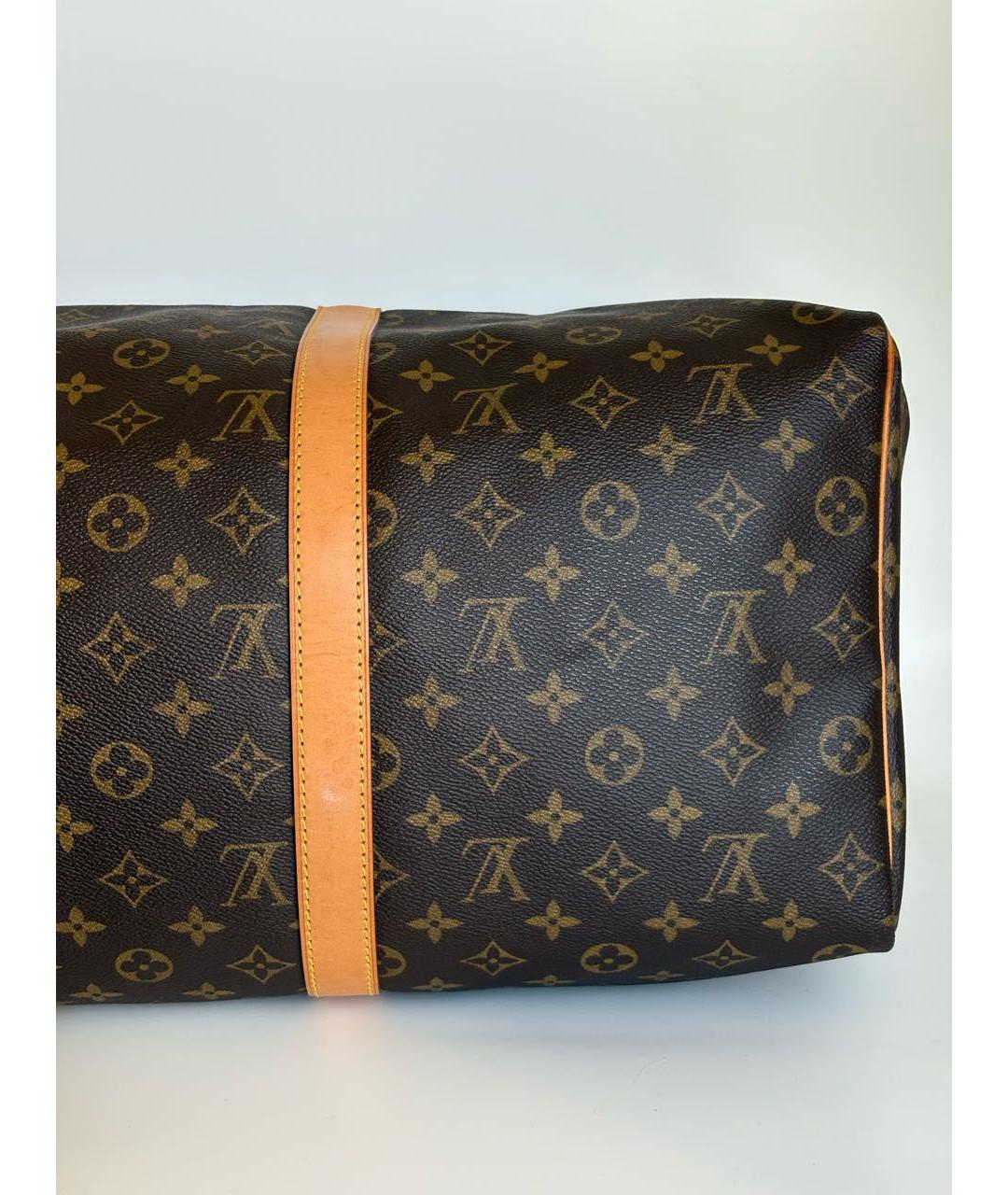 LOUIS VUITTON Коричневая кожаная дорожная/спортивная сумка, фото 7