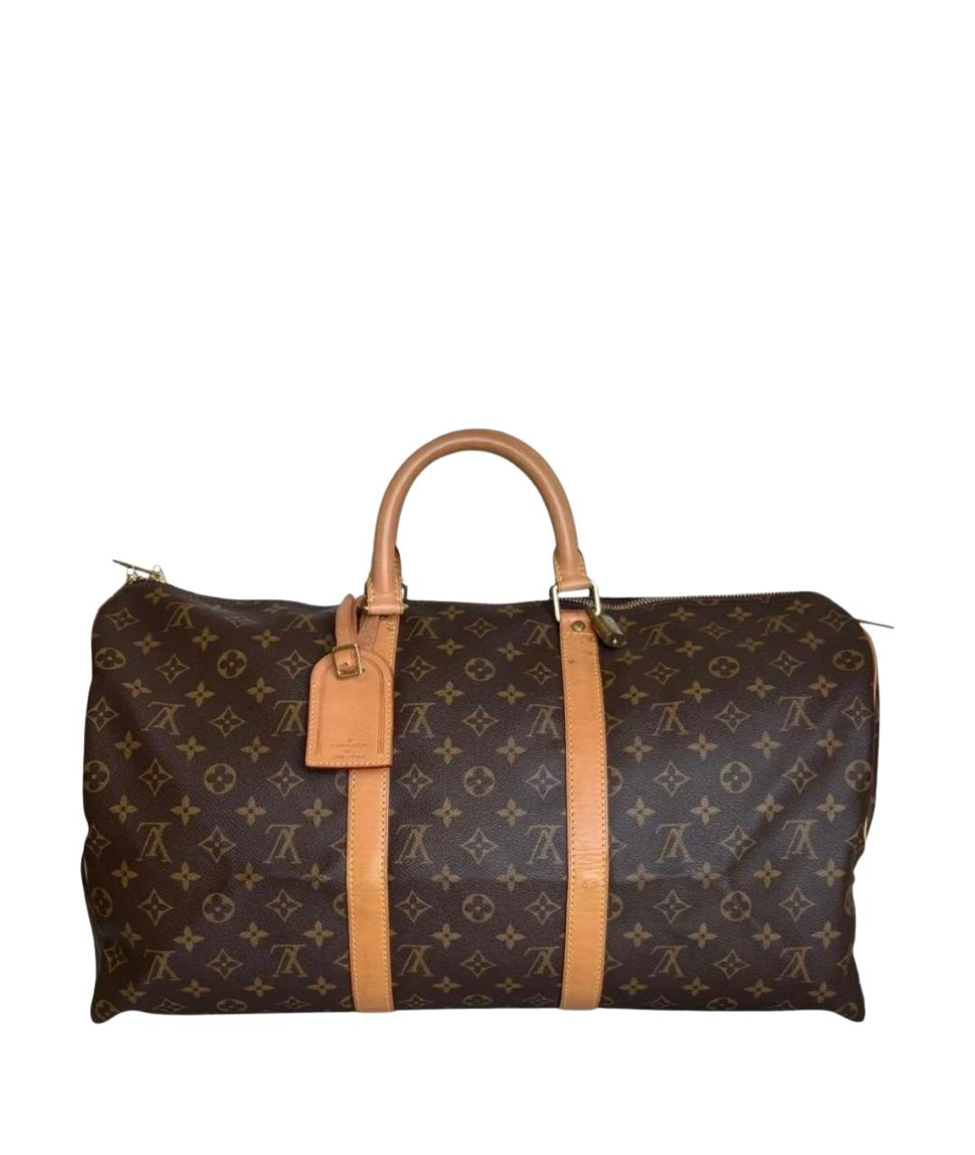 LOUIS VUITTON Коричневая кожаная дорожная/спортивная сумка, фото 1