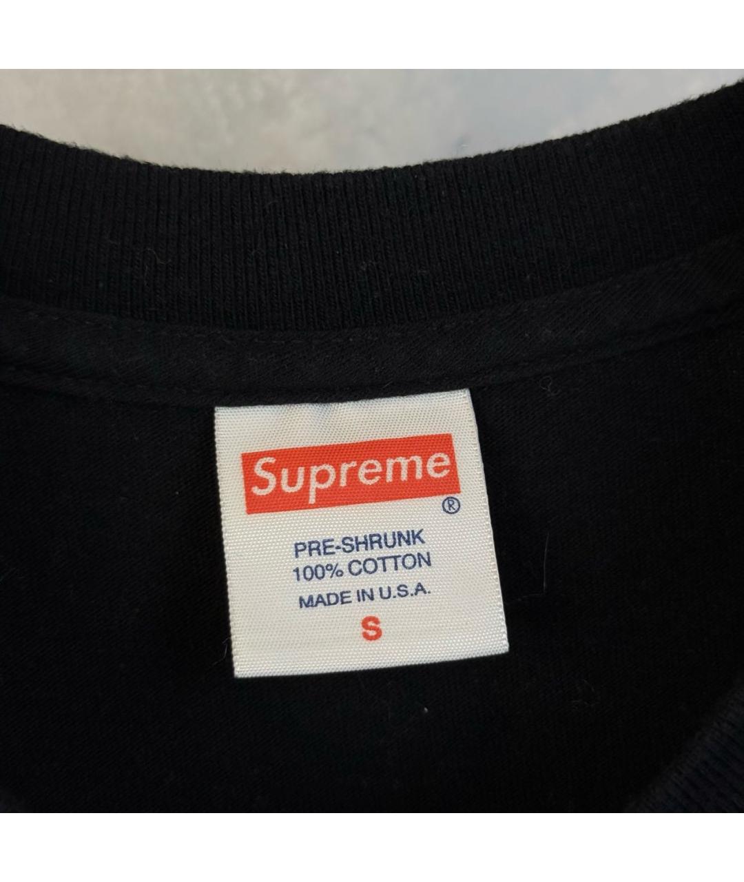 SUPREME Черная хлопковая футболка, фото 5