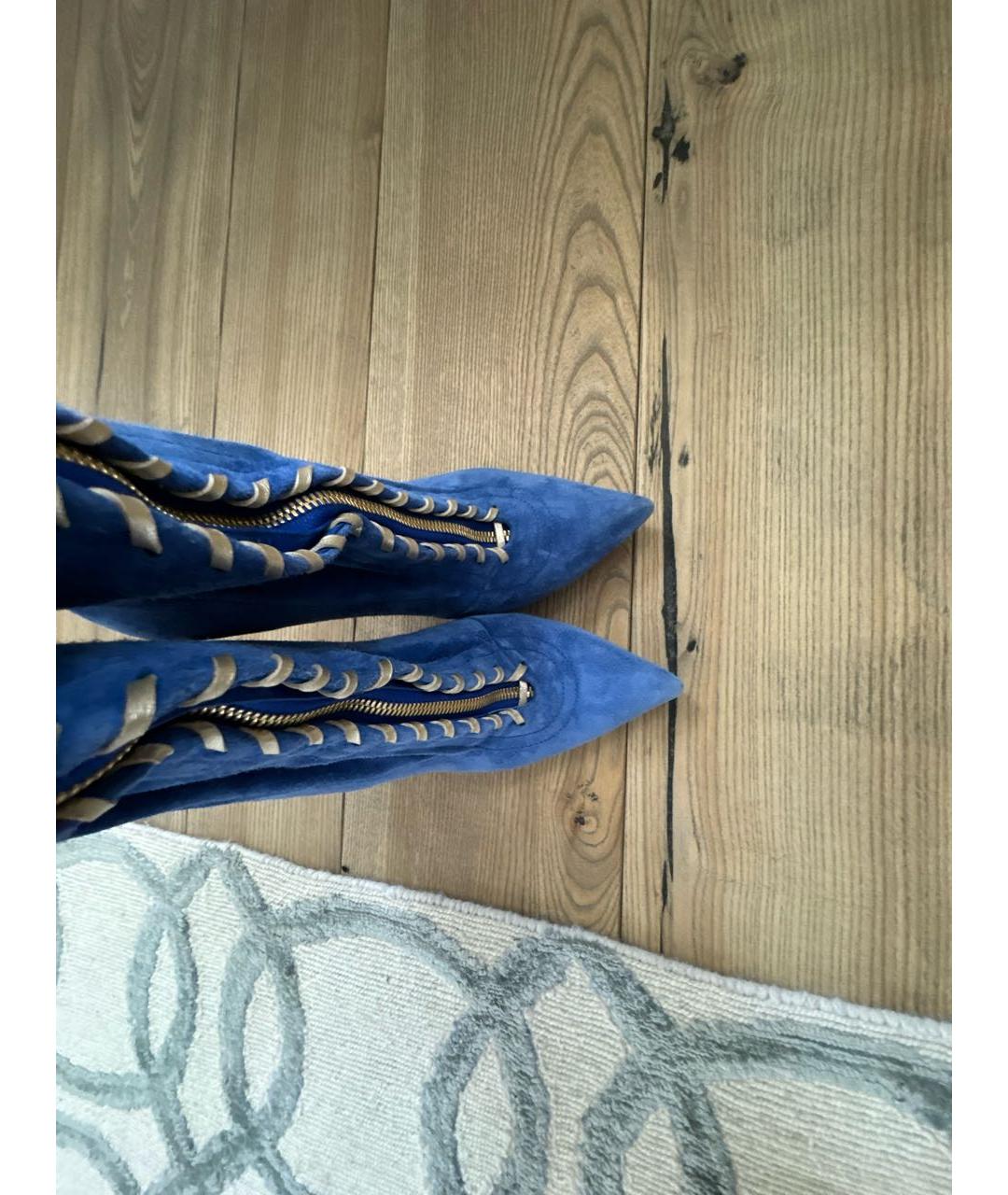 CASADEI Синие замшевые ботфорты, фото 3