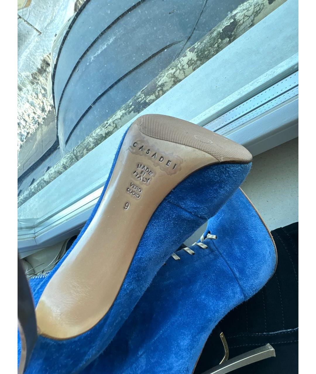 CASADEI Синие замшевые ботфорты, фото 5