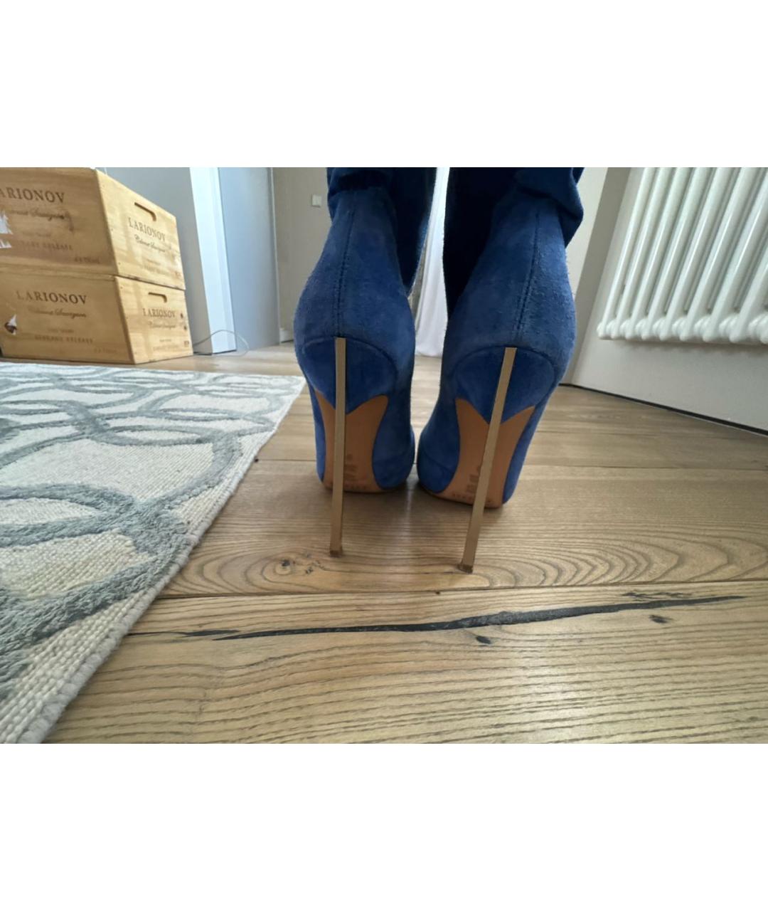 CASADEI Синие замшевые ботфорты, фото 4