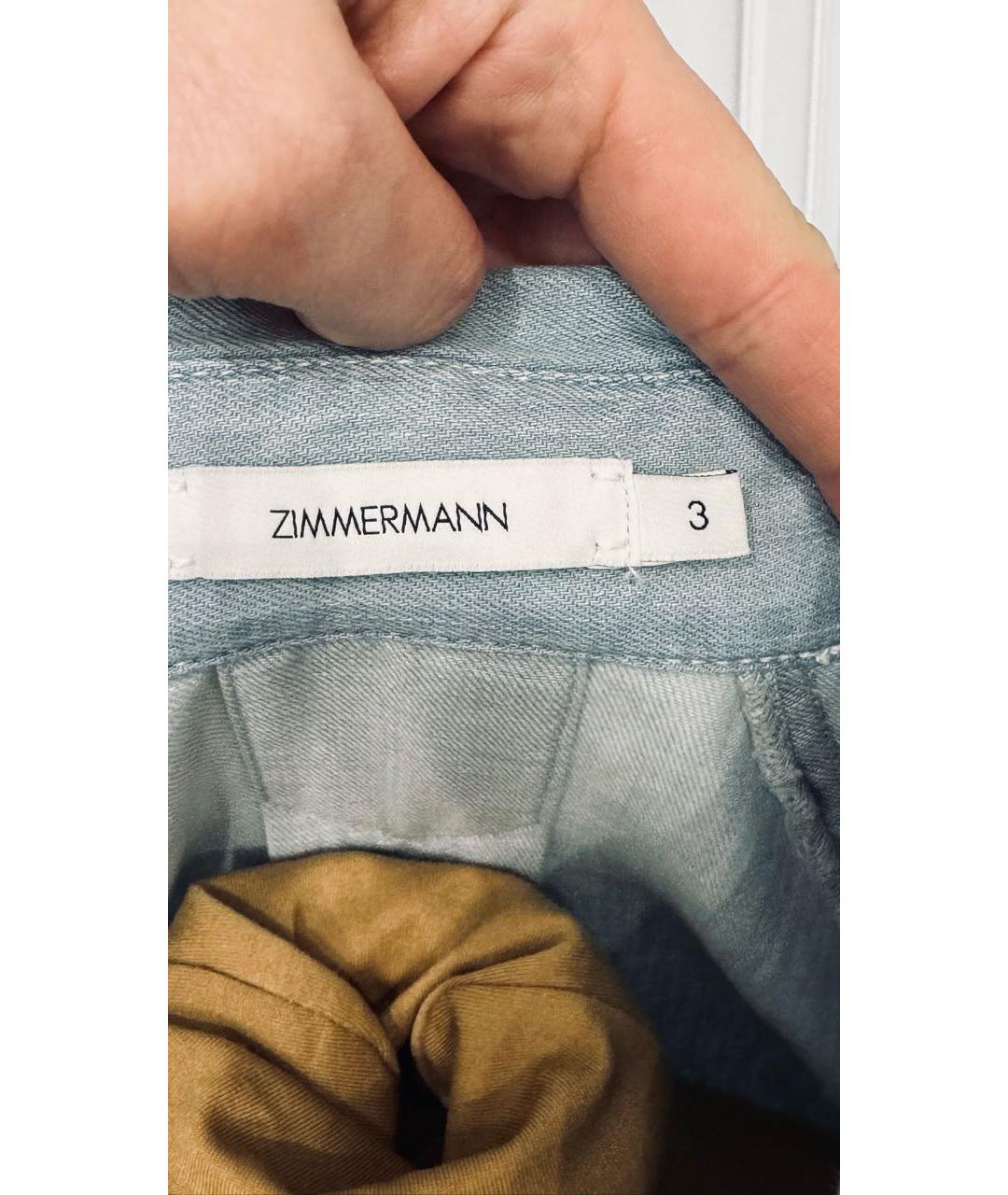 ZIMMERMANN Голубое хлопковое повседневное платье, фото 5