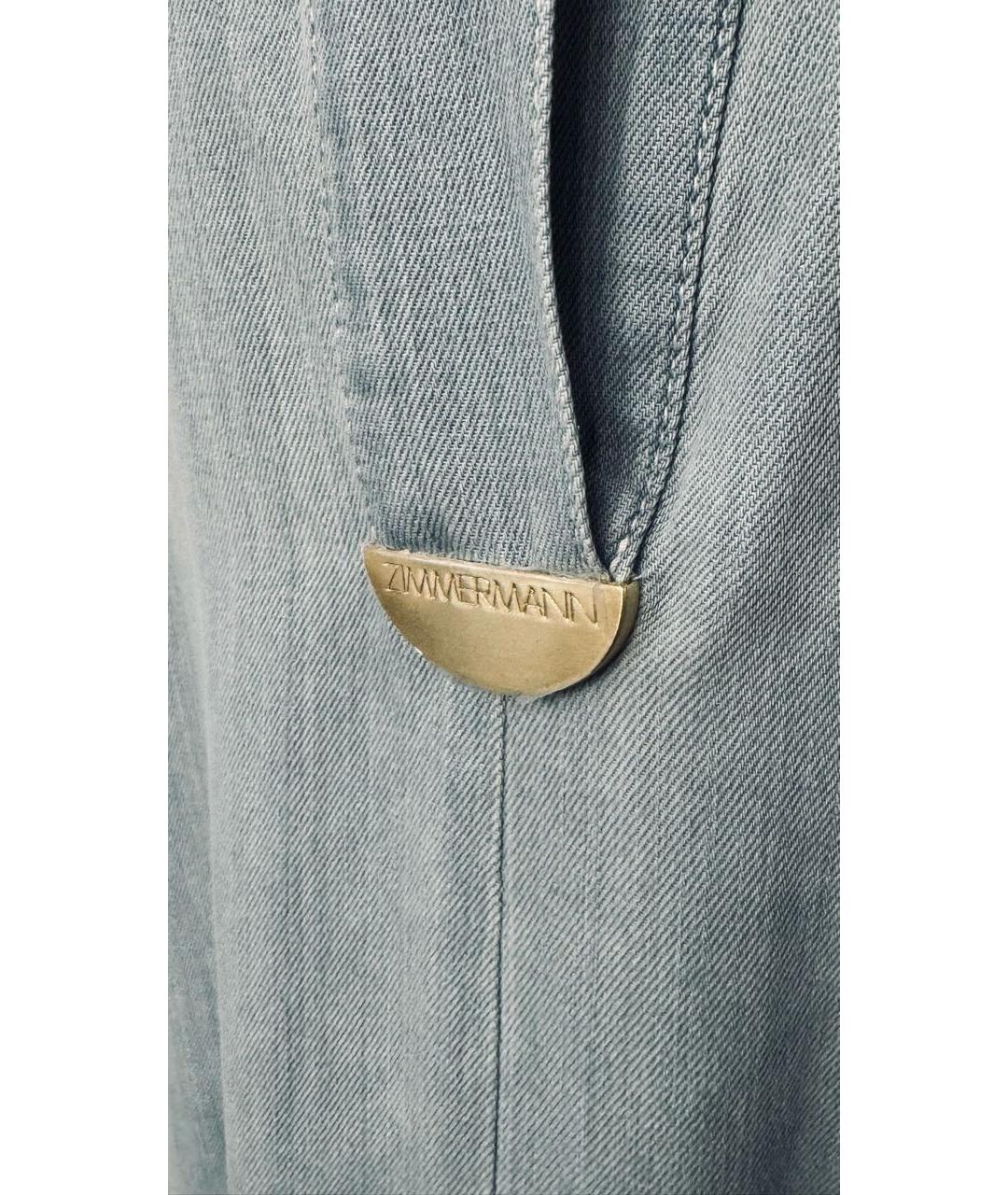 ZIMMERMANN Голубое хлопковое повседневное платье, фото 6