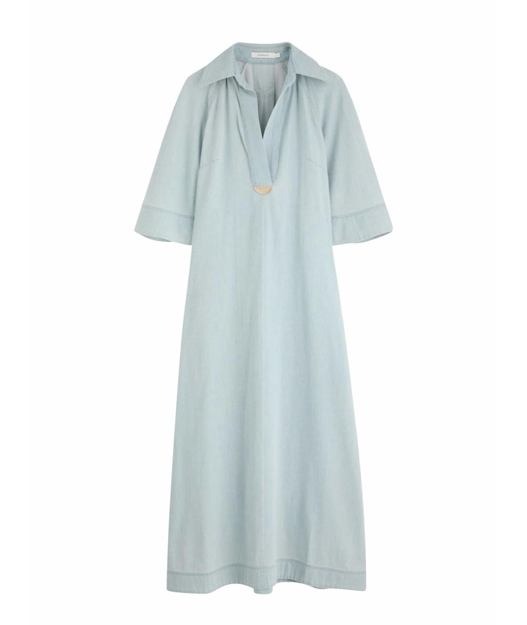 ZIMMERMANN Голубое хлопковое повседневное платье, фото 7