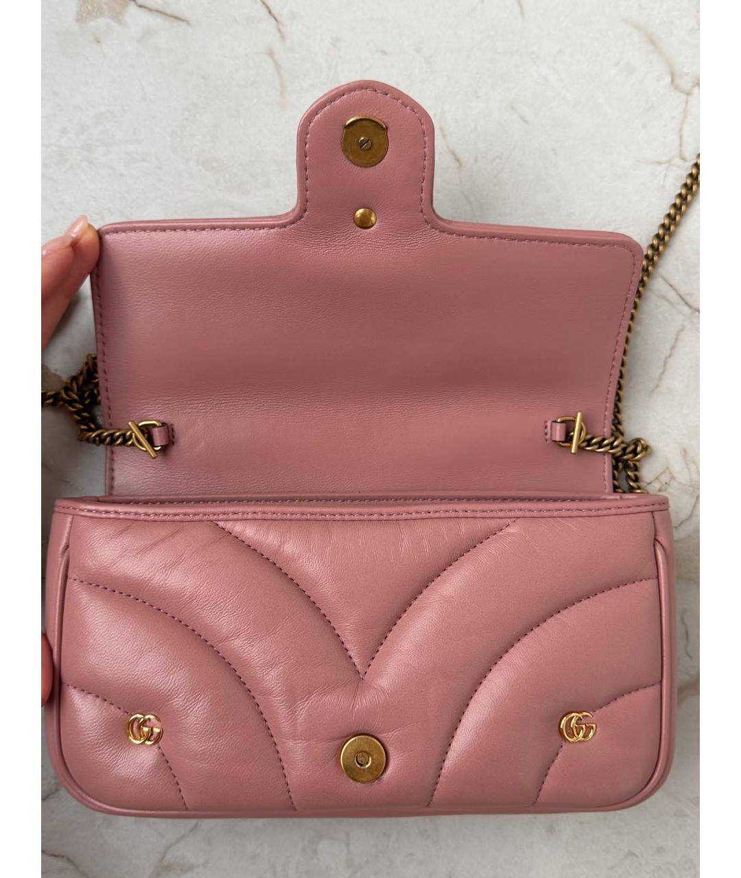 GUCCI Розовая кожаная сумка через плечо, фото 4
