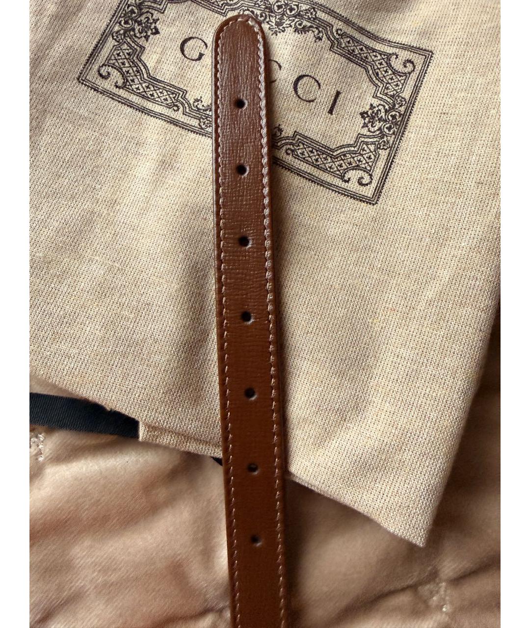 GUCCI Коричневая кожаная сумка с короткими ручками, фото 6