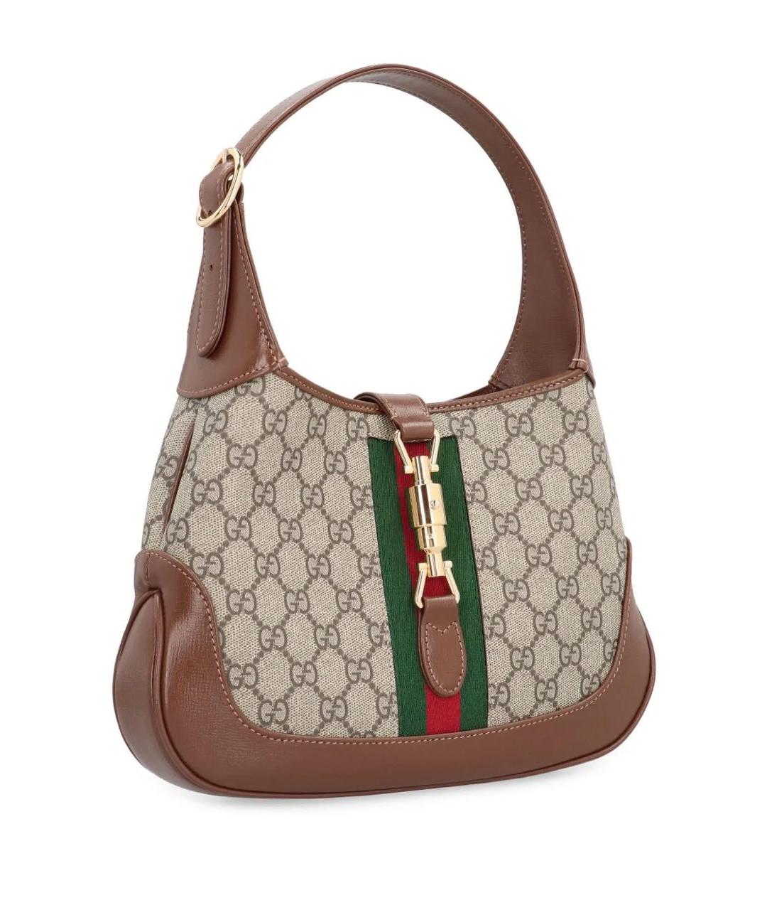 GUCCI Коричневая кожаная сумка с короткими ручками, фото 2