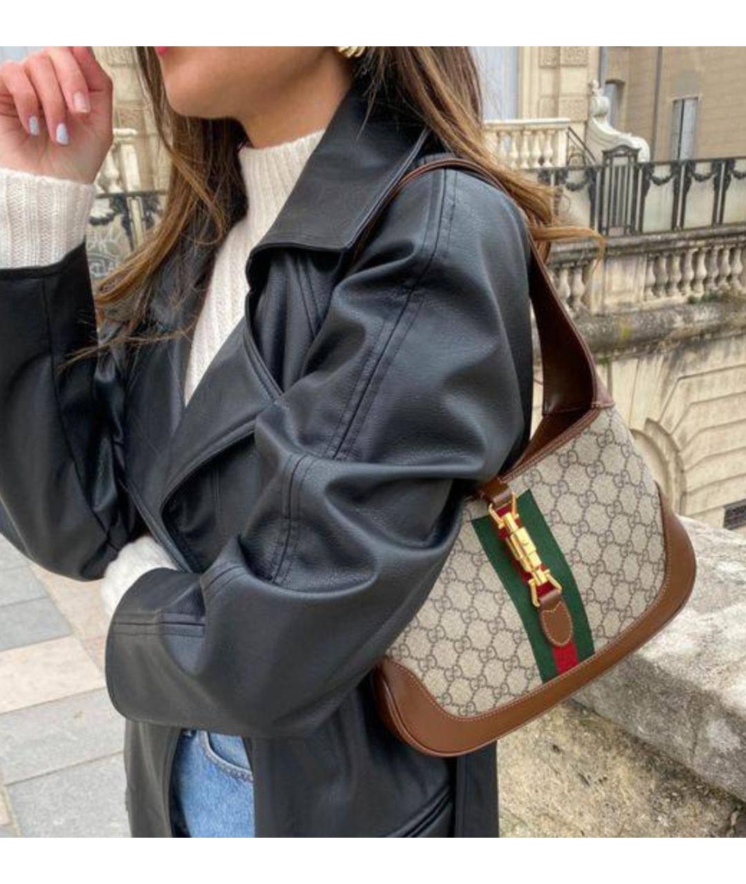 GUCCI Коричневая кожаная сумка с короткими ручками, фото 8