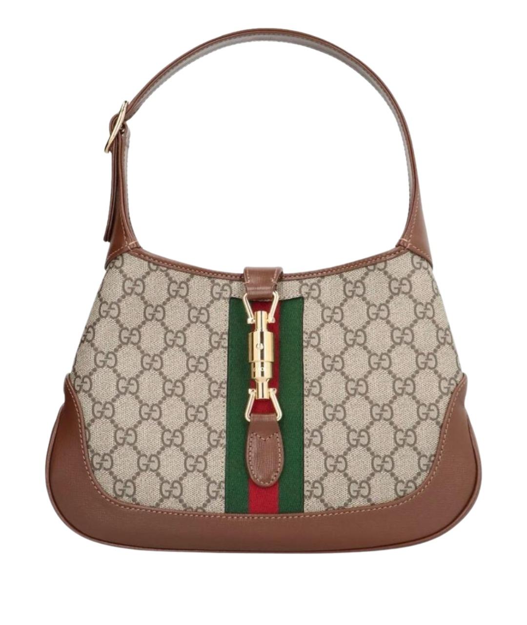 GUCCI Коричневая кожаная сумка с короткими ручками, фото 1