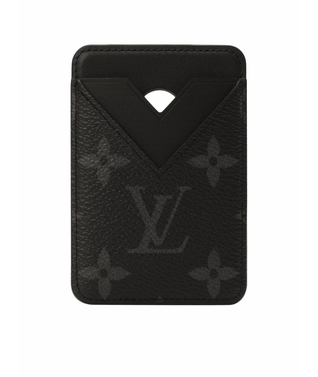 LOUIS VUITTON Черный кожаный кардхолдер, фото 5