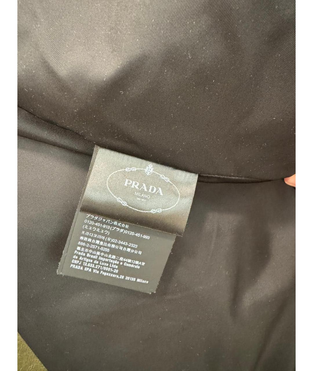 PRADA Хаки кожаная куртка, фото 7