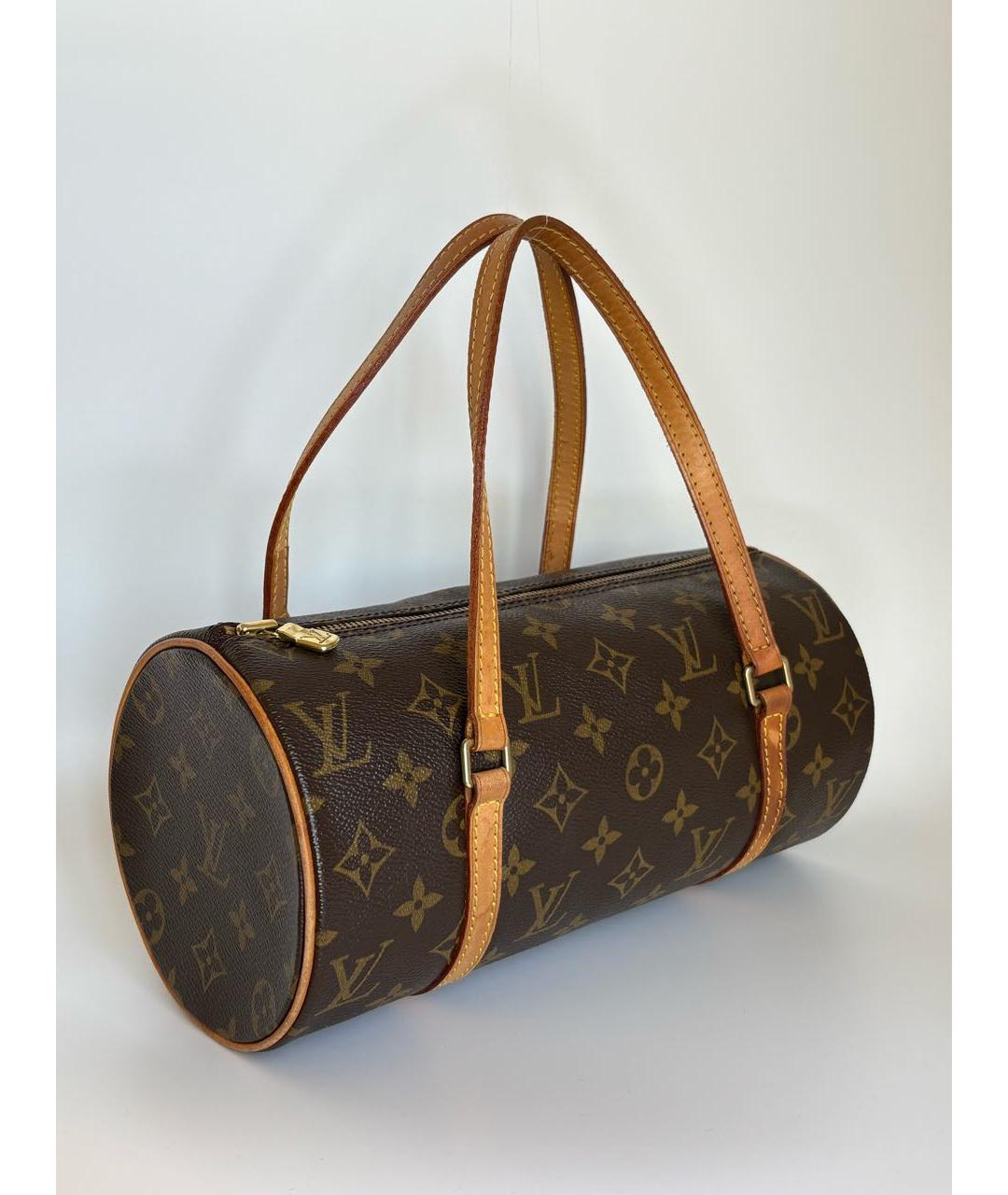 LOUIS VUITTON Коричневая кожаная сумка с короткими ручками, фото 2