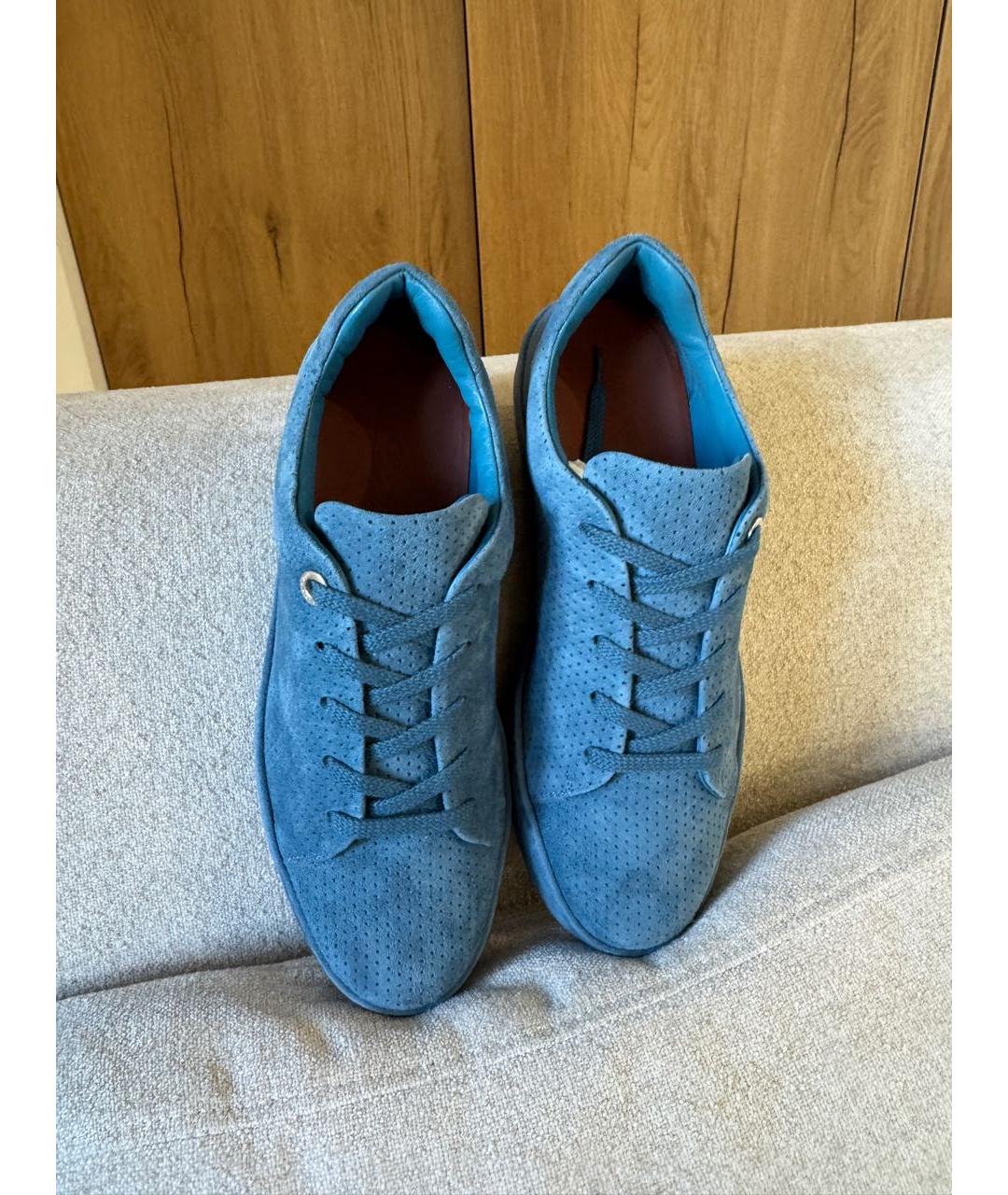 LORO PIANA Синие замшевые кеды, фото 2
