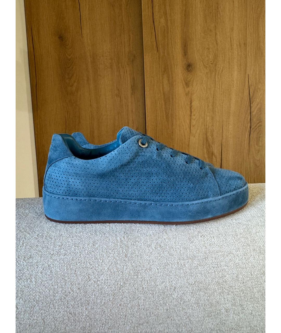 LORO PIANA Синие замшевые кеды, фото 6