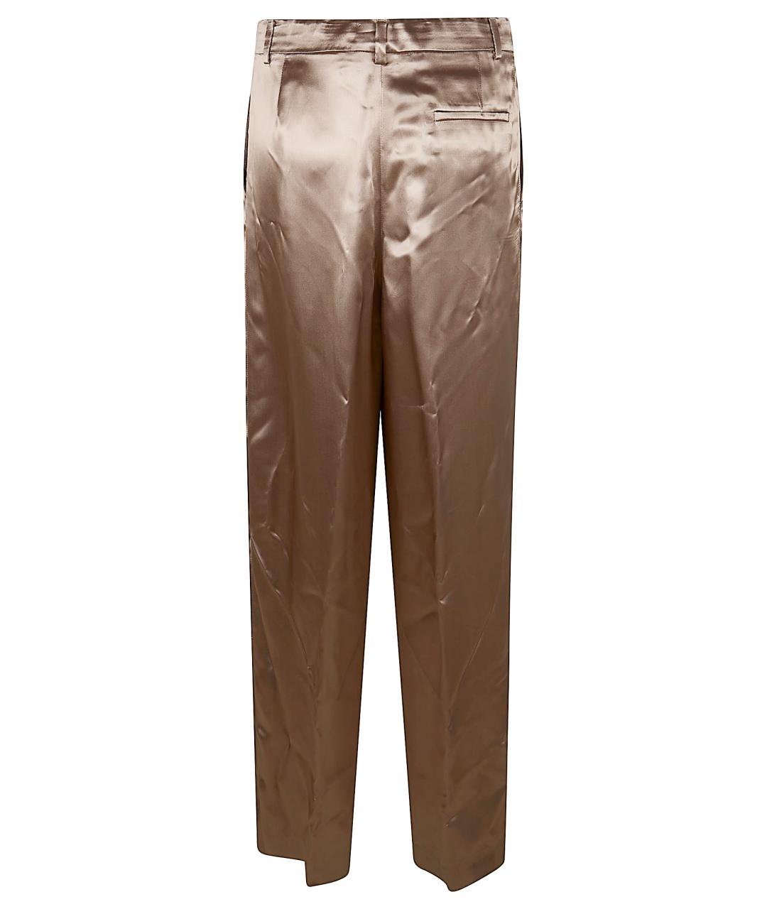 FABIANA FILIPPI Золотые вискозные прямые брюки, фото 2