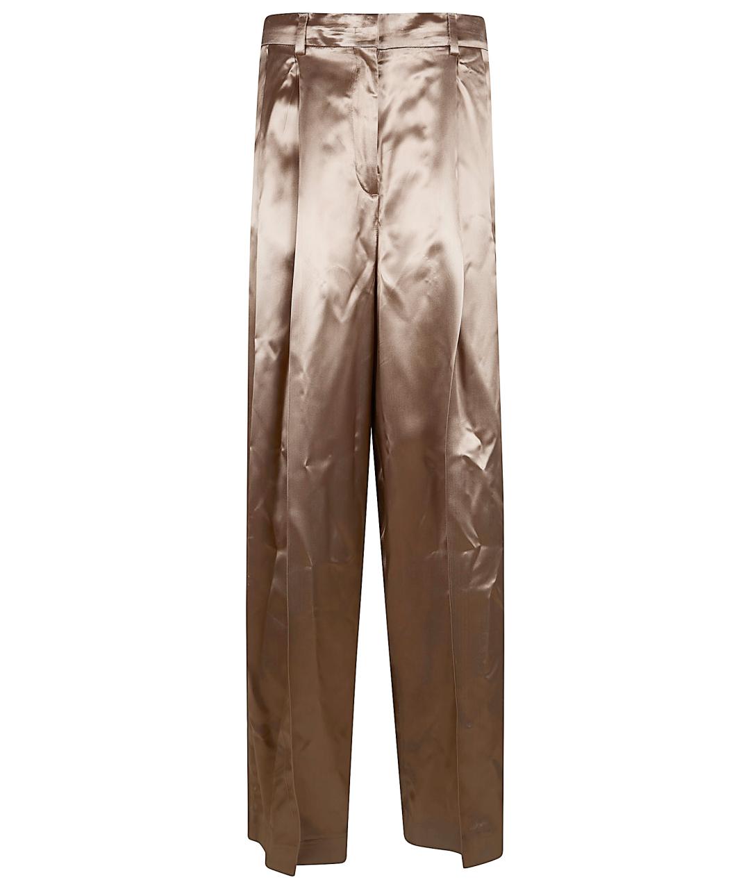 FABIANA FILIPPI Золотые вискозные прямые брюки, фото 1