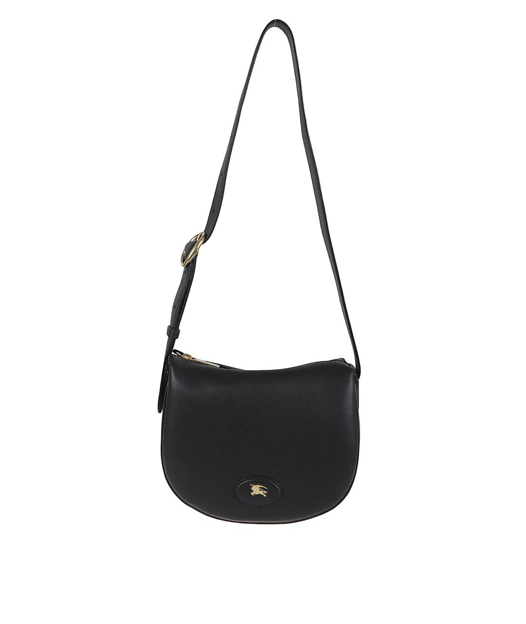 BURBERRY Черная кожаная сумка через плечо, фото 1