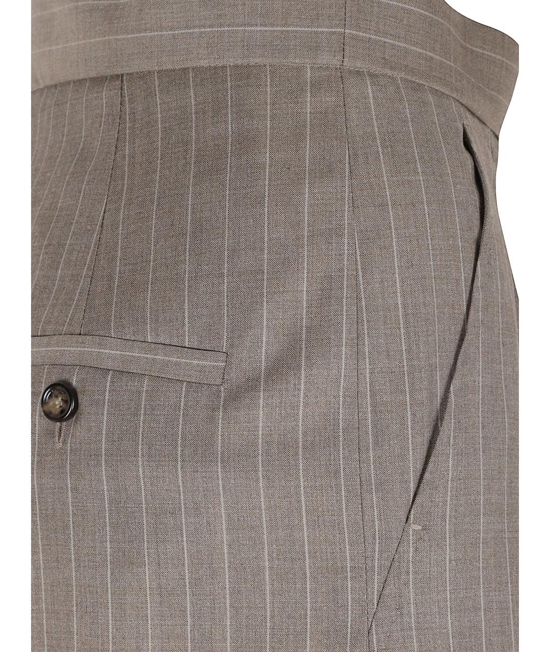 MAX MARA Коричневые шерстяные прямые брюки, фото 2