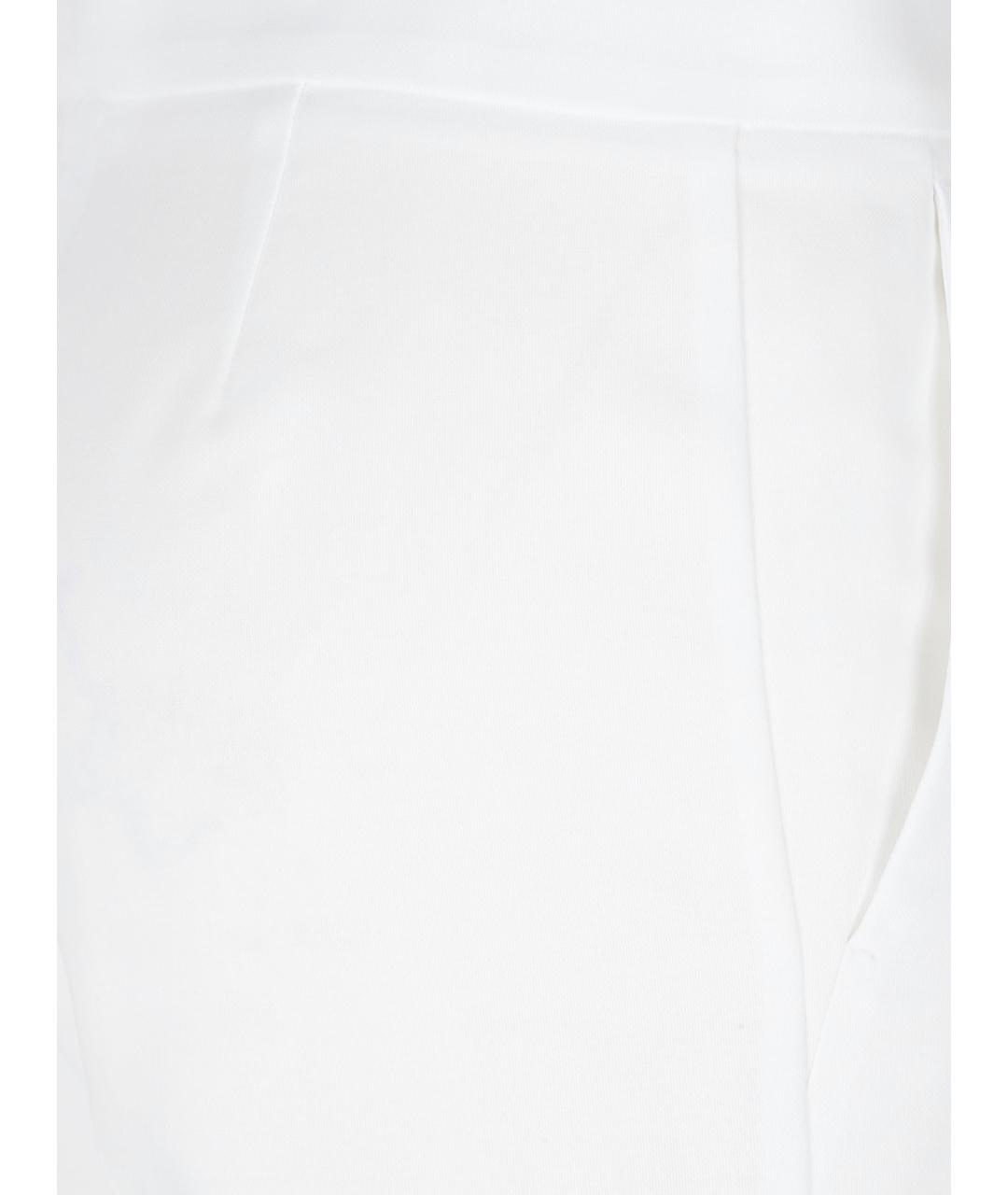 MAX MARA Белые хлопковые прямые брюки, фото 2