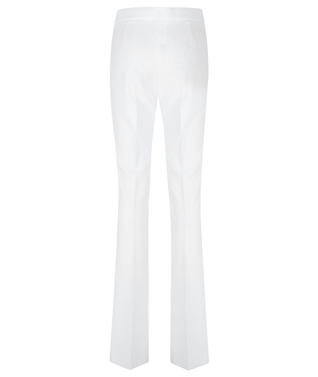 MAX MARA Белые хлопковые прямые брюки, фото 3
