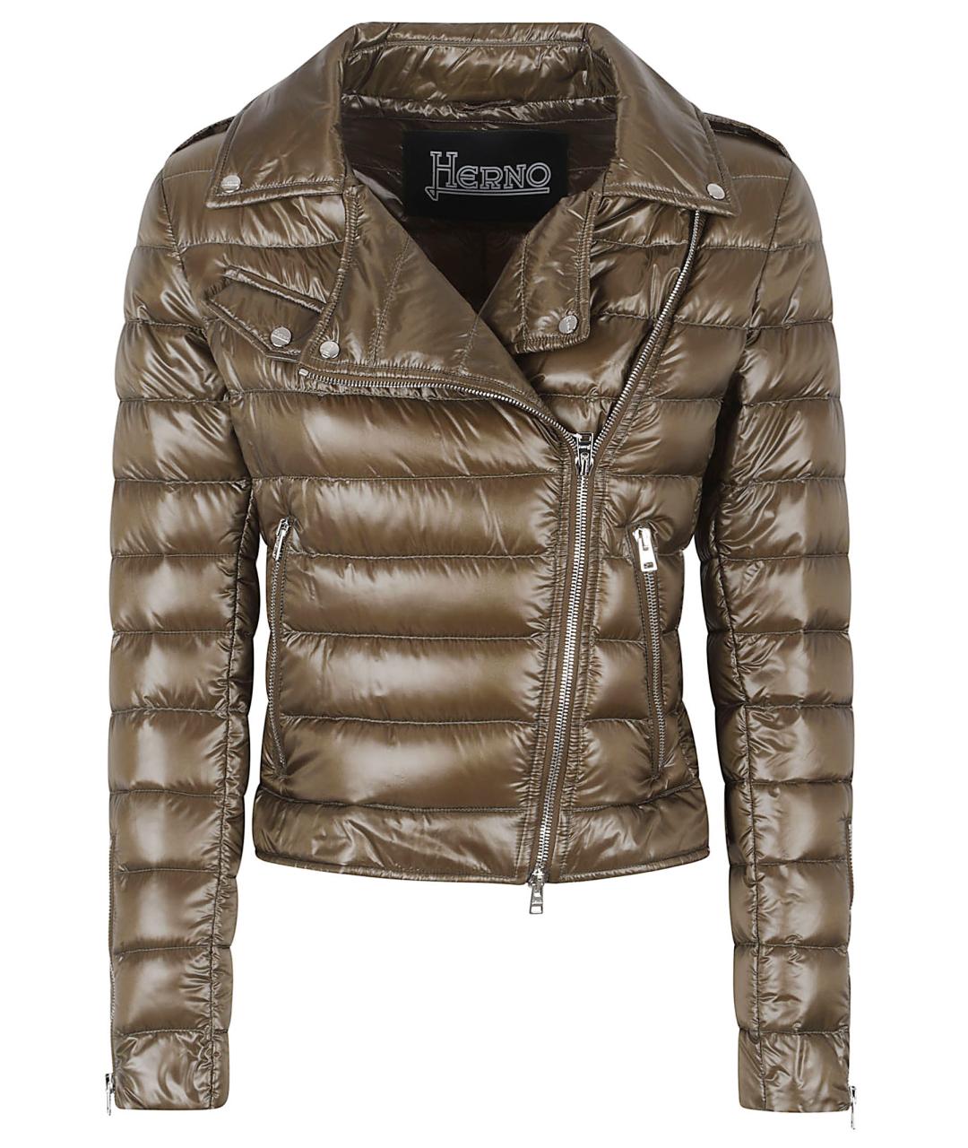 HERNO Хаки полиамидовый пуховик, фото 1