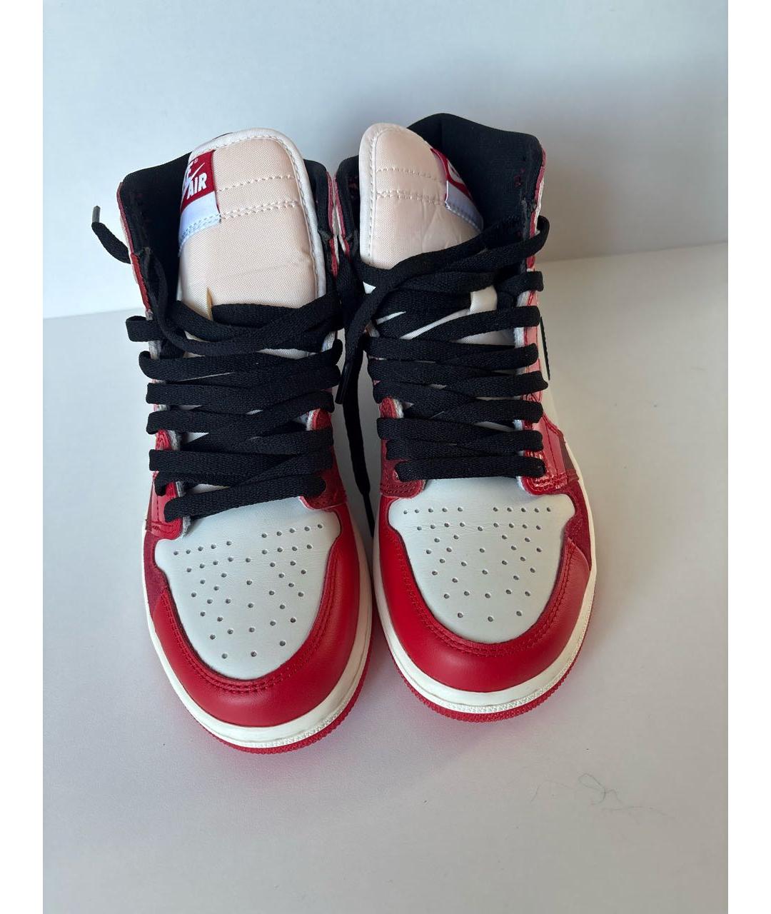 JORDAN Красные кожаные кроссовки, фото 2