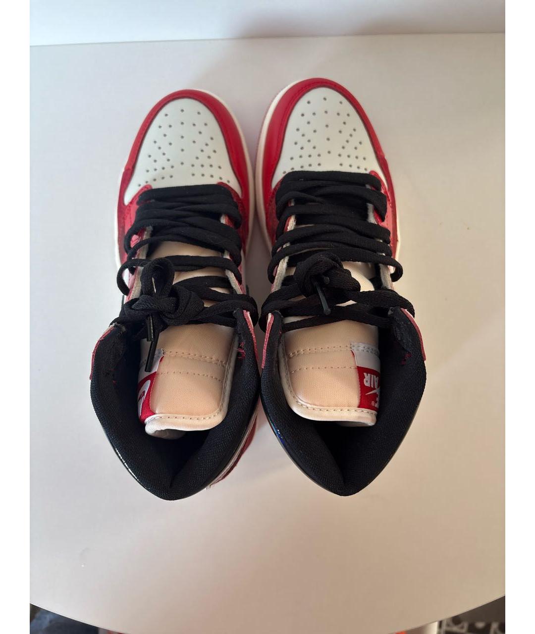 JORDAN Красные кожаные кроссовки, фото 3