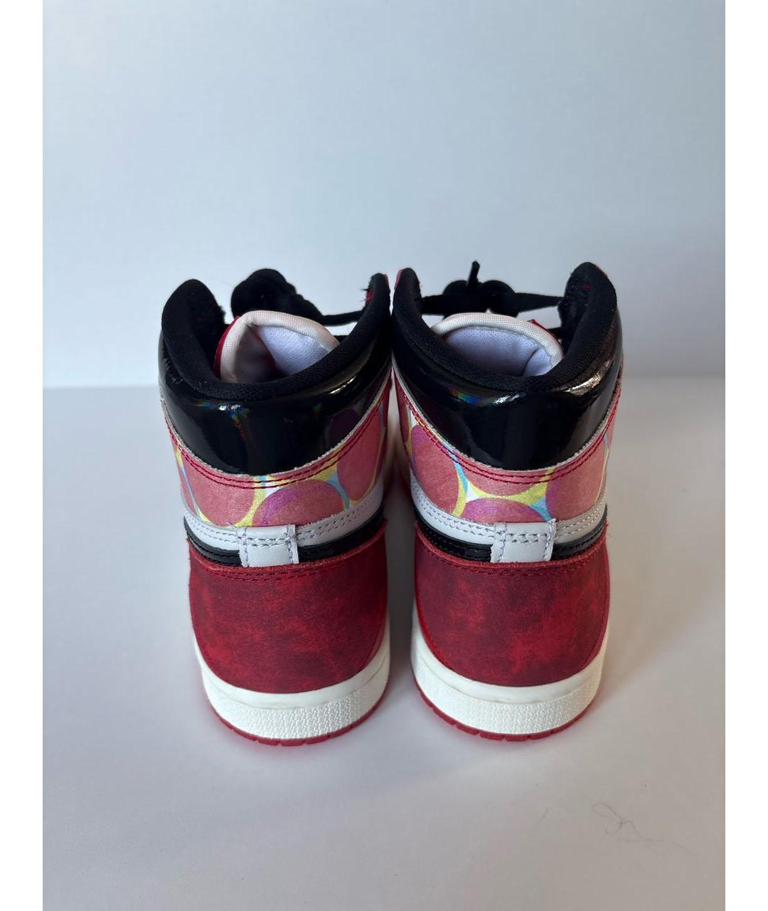 JORDAN Красные кожаные кроссовки, фото 4
