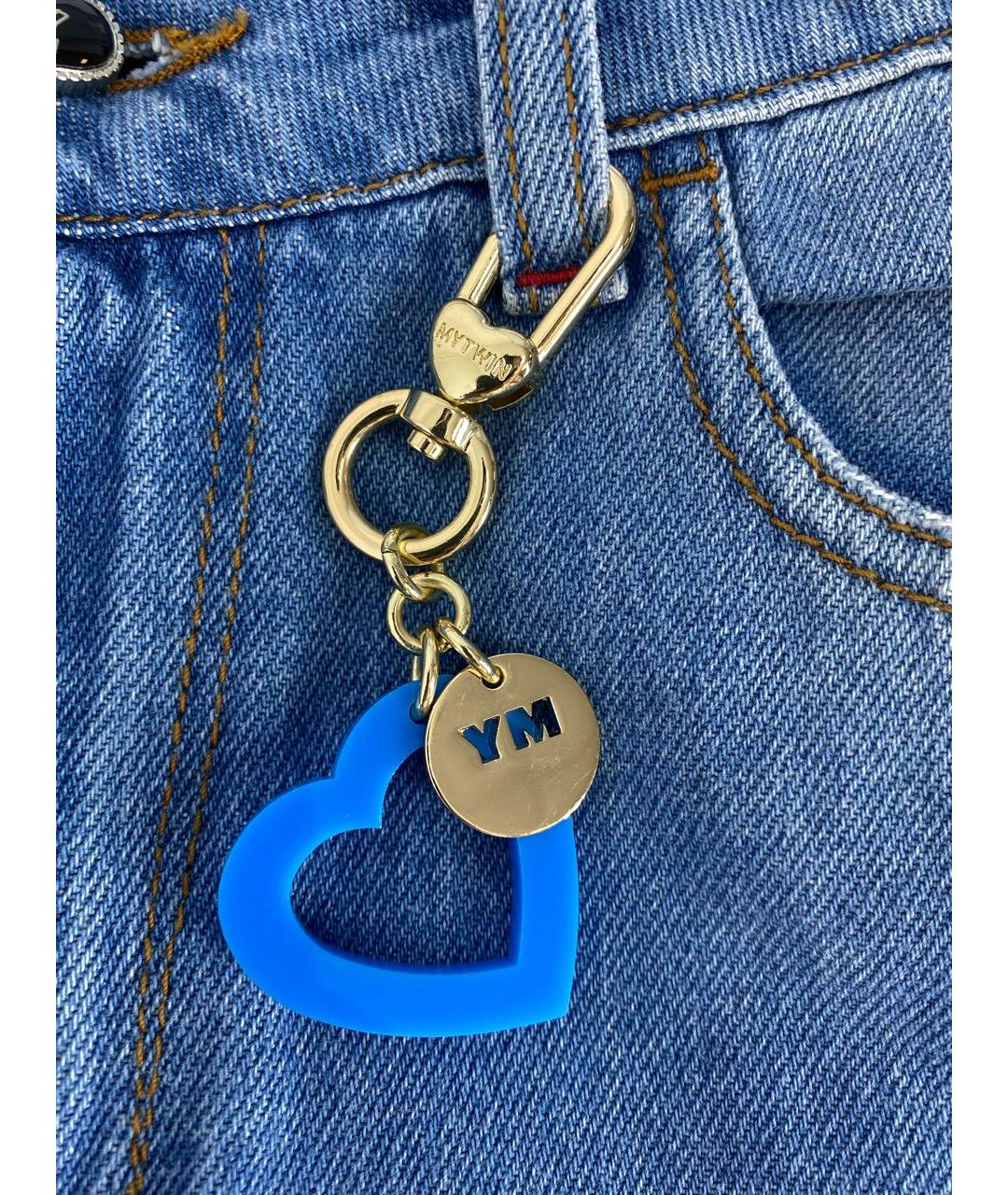 TWIN-SET Голубые хлопковые прямые джинсы, фото 4