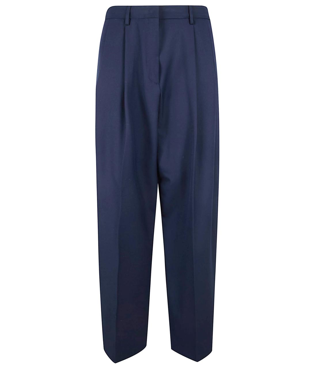 FABIANA FILIPPI Синие полиэстеровые прямые брюки, фото 1