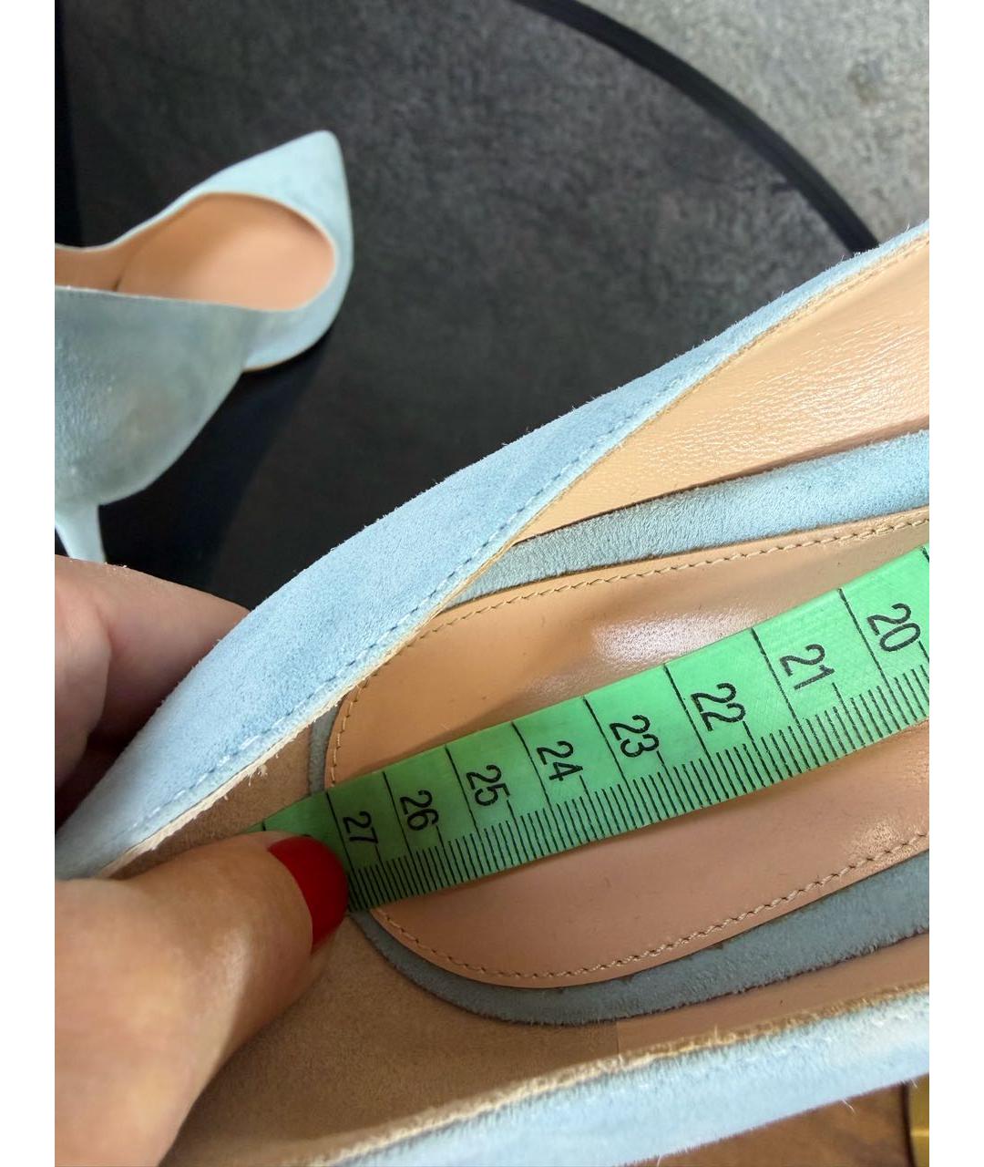 GIANVITO ROSSI Голубые замшевые туфли, фото 8