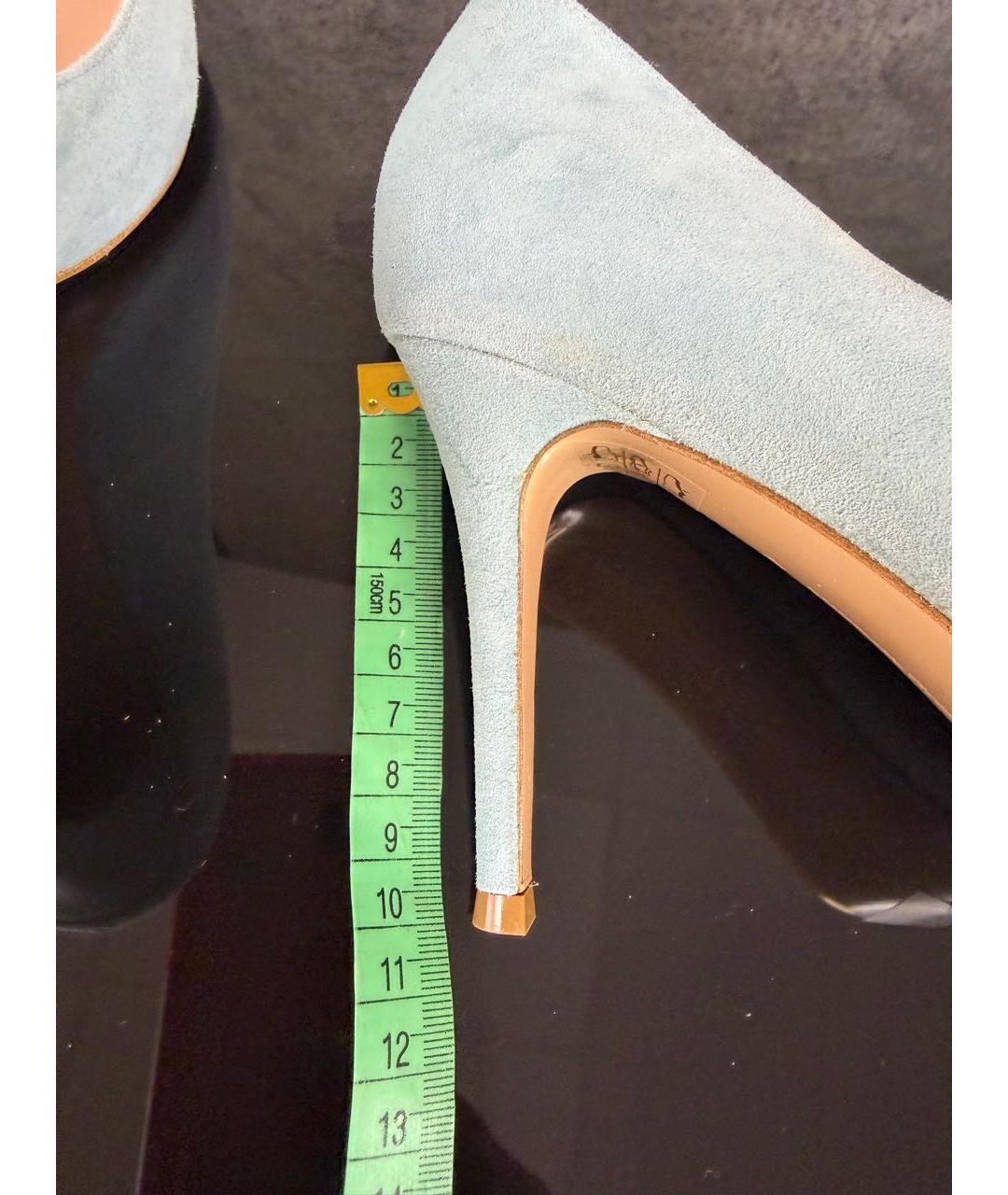 GIANVITO ROSSI Голубые замшевые туфли, фото 7