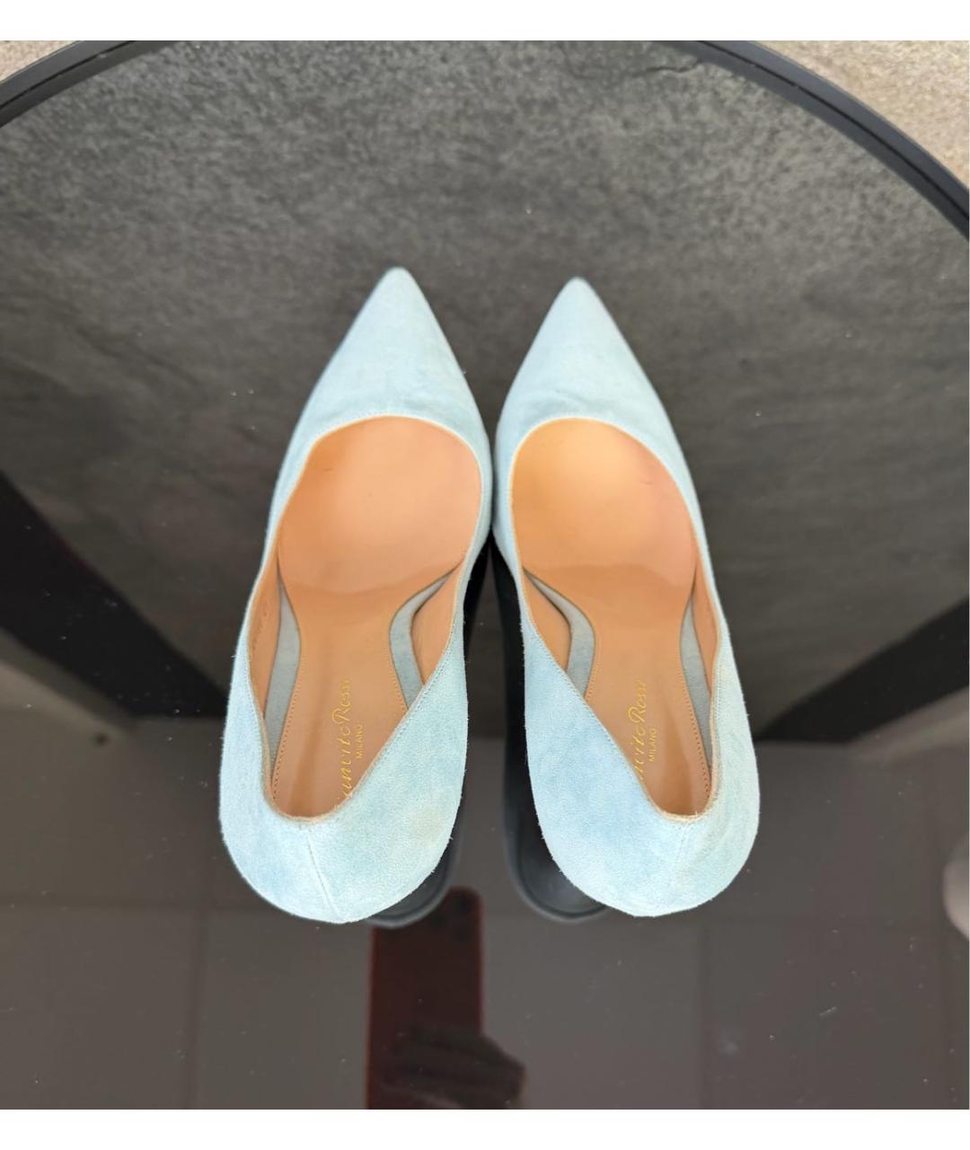 GIANVITO ROSSI Голубые замшевые туфли, фото 3
