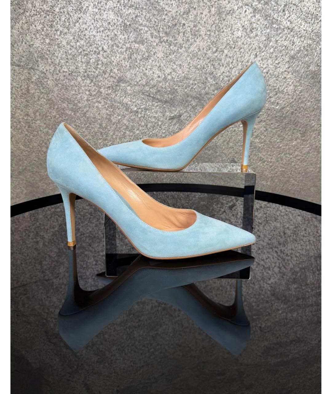 GIANVITO ROSSI Голубые замшевые туфли, фото 9