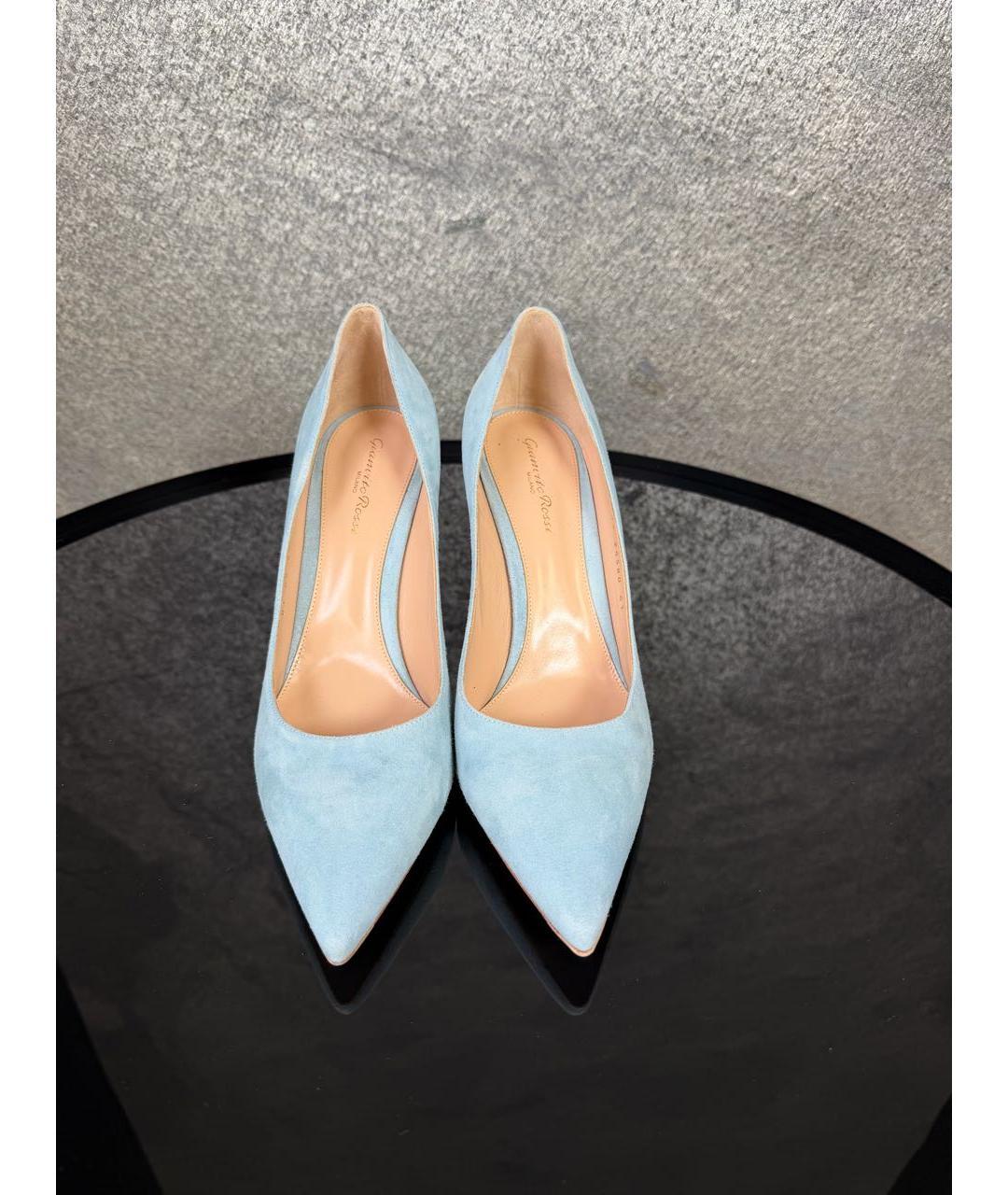 GIANVITO ROSSI Голубые замшевые туфли, фото 2