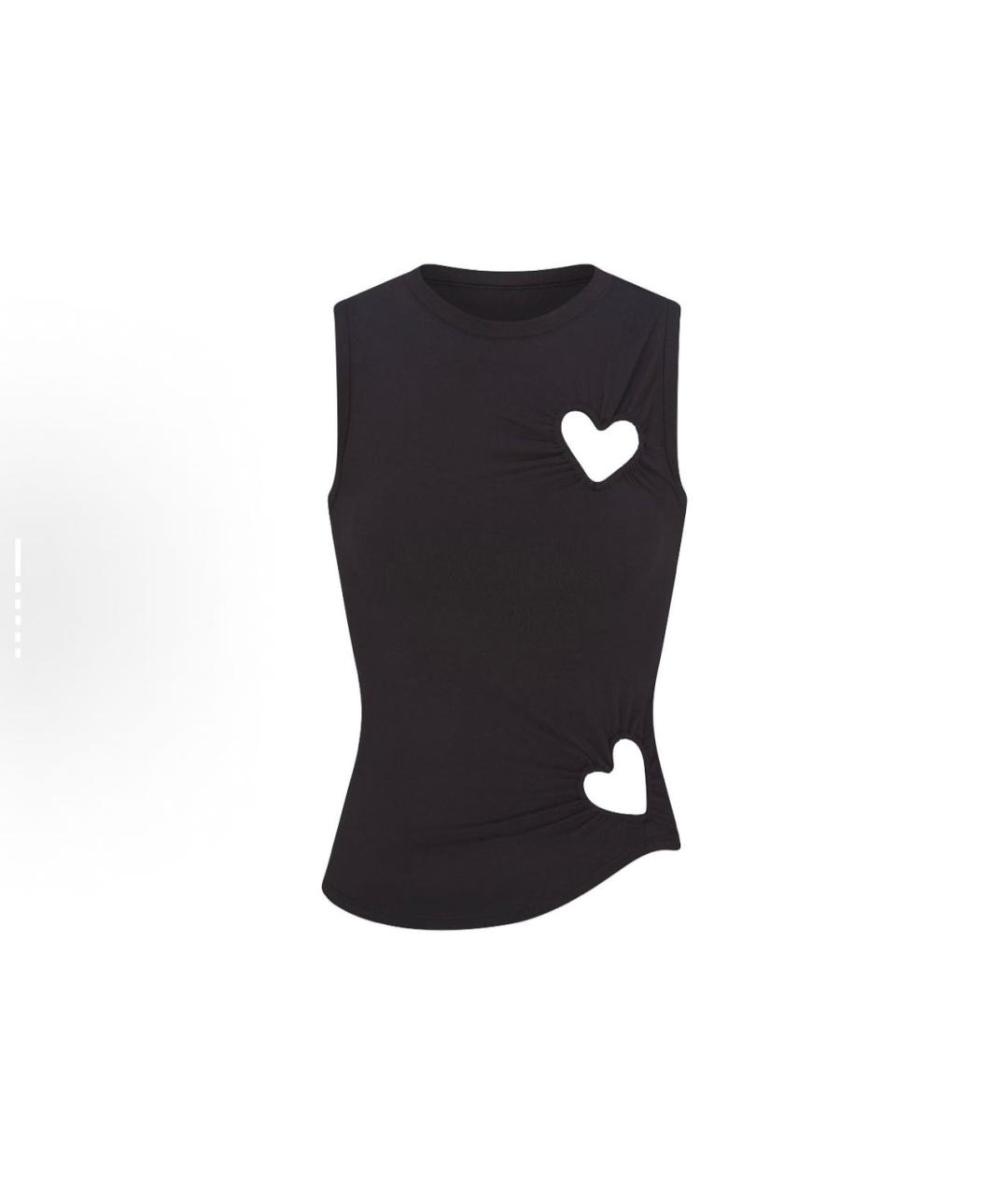 SKIMS Черная хлопко-эластановая майка, фото 6