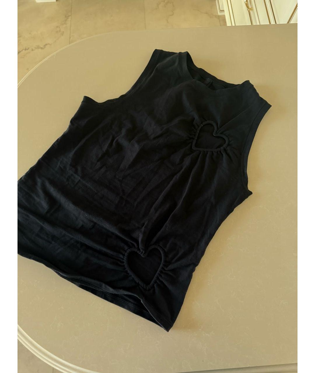 SKIMS Черная хлопко-эластановая майка, фото 3