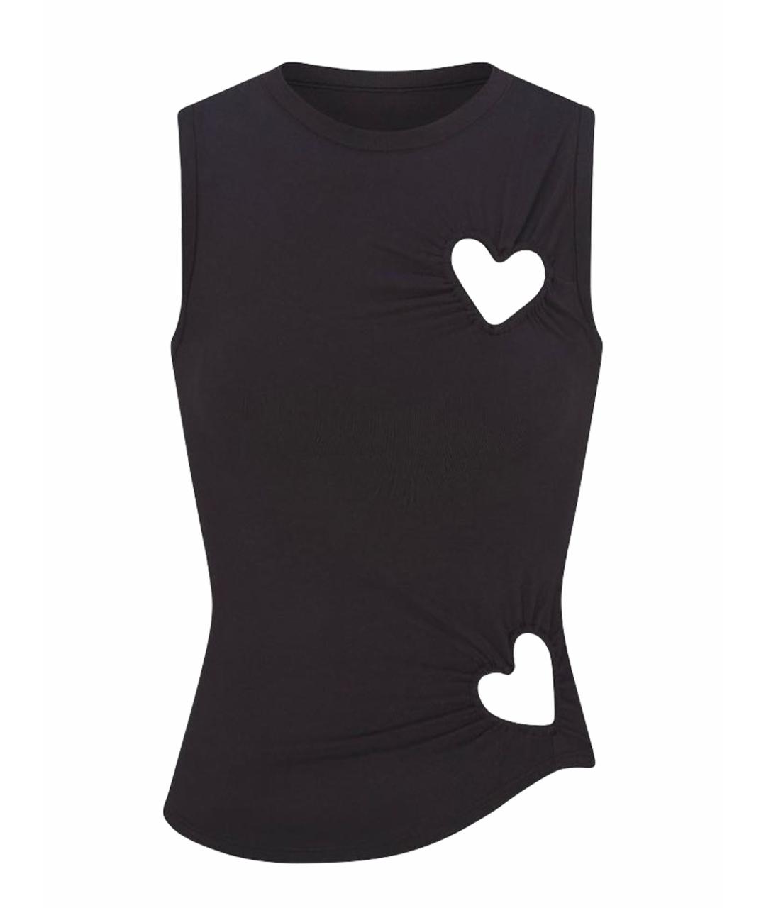 SKIMS Черная хлопко-эластановая майка, фото 1